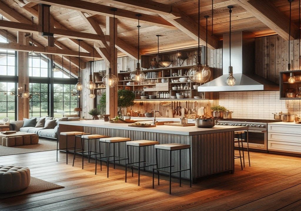 _11e6bc53-729e-4331-987c-6bc55e91e011 Blending Form and Function: The Essence of Modern Barndominium Kitchens