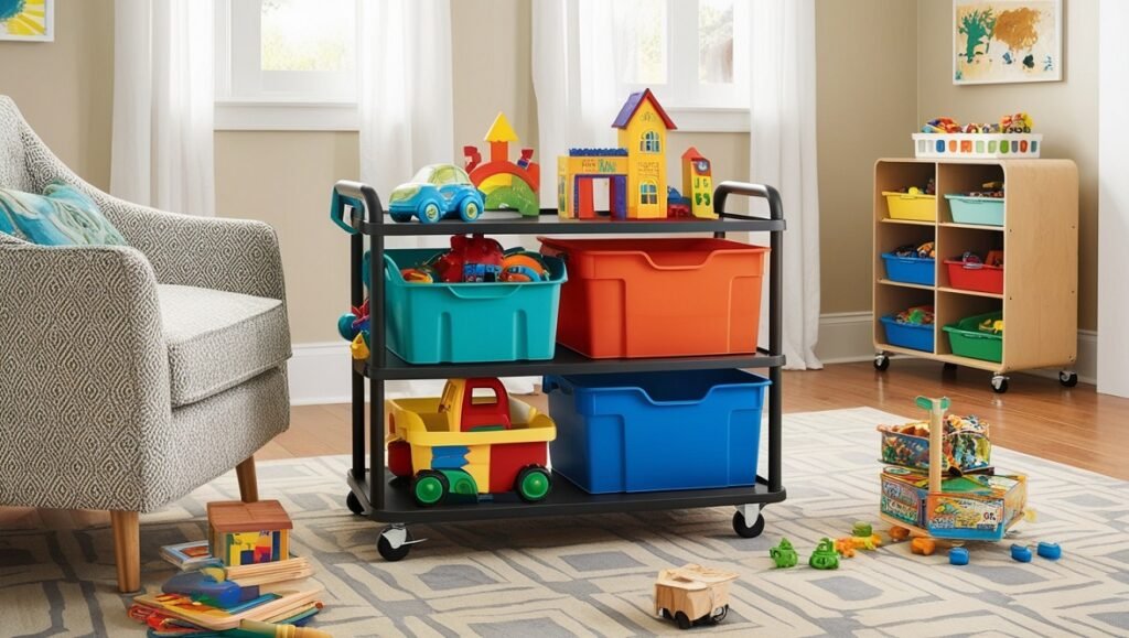 Rolling Toy Storage Carts Flexible and Easy to Move