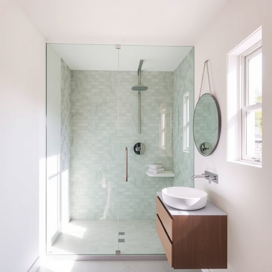 Frameless Glass Showers... Midcentury Bathroom Designs